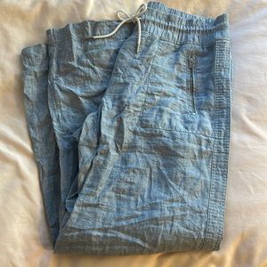 Athleta linen wide leg chambray size 8